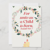 私たちにとって生まれ子供は、イザヤ9-6-7 招待状 (正面)
