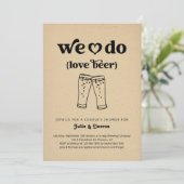 私たちにはビールが合う カップルの結婚前お祝い 婚約パーティー 招待状 (スタンド正面)