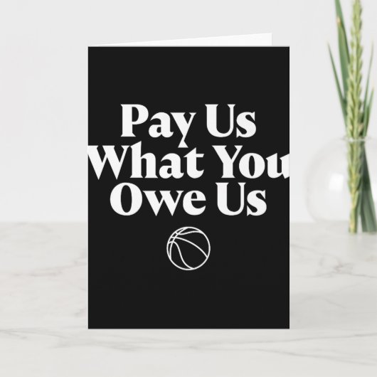 私たちに借りているものを支払ってください 女性バスケットボール名言 スポ カード (正面)