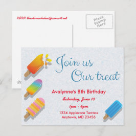 私たちに参加しよう！特製ポップシクル ポストカード招待状 インビテーションポストカード