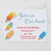 私たちに参加しよう！特製ポップシクル ポストカード招待状 インビテーションポストカード (正面)