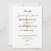 私たちに子供が与えられた 手書きゴールドのクリスマス 招待状 (裏面)