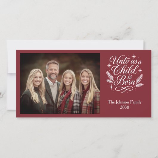 私たちに子供は写真の生まれクリスマスカードである シーズンカード (正面)