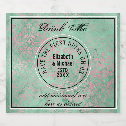 私たちに1番目の飲み物を持って – DRINK MEミント結婚式の引き出物 ビールラベル (シングルラベル)