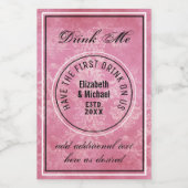 私たちに1番目の飲み物を持って – DRINK ME Pink結婚式の引き出物 ワインラベル (シングルラベル)