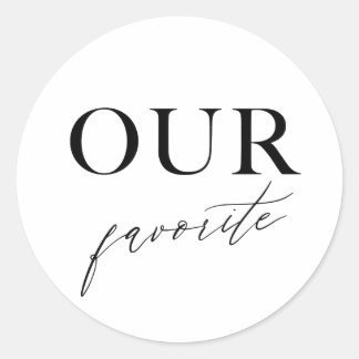 私たちのお気に入りのトリートバッグステッカーパーソナライズされたウェディング ラウンドシール