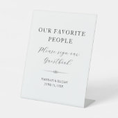 私たちのお気に入りの人々エレガントな結婚式のゲストブック 台座サイン (正面)