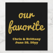 私たちのお気に入りの結婚式のレセプションゲストの好意の贈り物 ワインラベル (シングルラベル)