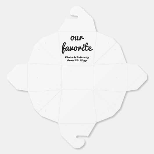 私たちのお気に入りの結婚式のレセプションゲストデザートの御馳走 フェイバーボックス (見開き)