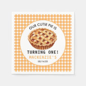 私たちのかわいこちゃんパイの1歳の誕生日 スタンダードカクテルナプキン (正面)