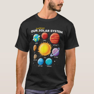 私たちのすごい太陽系惑星スペース男の子女の子 Tシャツ