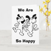 私たちのためにドギーダンス"あなたのために幸せ" カード (黄色い花)