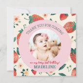 私たちのとってもかわいい誕生日のフラットお礼カード サンキューカード (正面)