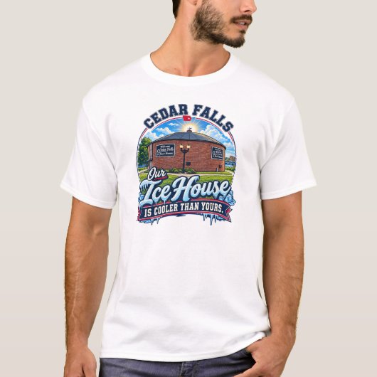 私たちのアイスハウスはあなたのより涼しい! Tシャツ (正面)
