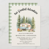 私たちのアドバ素晴らしントキャンピングセージ赤ちゃんシャワー 招待状 (正面/裏面)