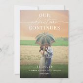 私たちのアドベンチャーエレガントはスクリプト写真スタイルを続ける セーブザデート (正面)