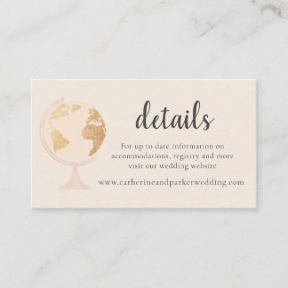 私たちのアドベンチャーワールドグローブマップトラベル結婚金ゴールド エンクロージャーカード