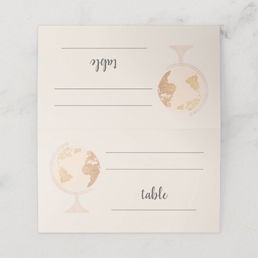 私たちのアドベンチャーワールドグローブマップトラベル結婚金ゴールド プレイスカード (外部開封)