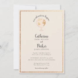 私たちのアドベンチャーワールドグローブマップトラベル結婚金ゴールド 招待状