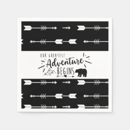 私たちのアドベ素晴らしントブラックアンドホワイトアローに耐える スタンダードカクテルナプキン