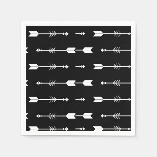 私たちのアドベ素晴らしントブラックアンドホワイトアローに耐える スタンダードカクテルナプキン (正面)