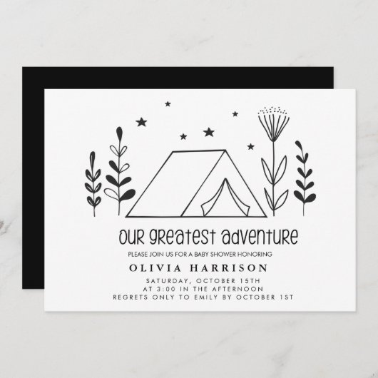 私たちのアドベ素晴らしントベイビーシャワー 招待状 (正面/裏面)