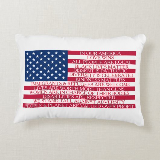 私たちのアメリカの枕で アクセントクッション (裏面)