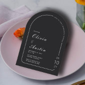 私たちのアーチの写真のリハーサルディナーの前の夜 招待状