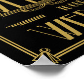 私たちのアールデコ結婚プリントへようこそ ポスター (角)