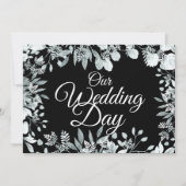 私たちのウェディングデイガーデンフローラホワイトタイポグラフィ 招待状 (正面)