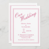 私たちのウェディング ダスティーローズ モダンエレガントウェディング 招待状 (正面/裏面)