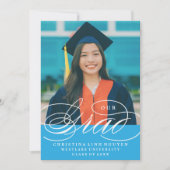 私たちのエレガントなスクリプト卒業式 | 卒業のお知らせ 招待状 (正面)