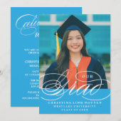 私たちのエレガントなスクリプト卒業式 | 卒業のお知らせ 招待状 (正面/裏面)