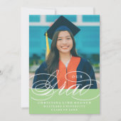 私たちのエレガントなスクリプト卒業式 | 卒業のお知らせ 招待状 (正面)