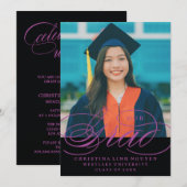 私たちのエレガントなスクリプト卒業式 | 卒業のお知らせ 招待状 (正面/裏面)