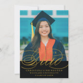 私たちのエレガントなスクリプト卒業式 | 卒業のお知らせ 招待状 (正面)