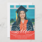 私たちのエレガントなスクリプト卒業式 | 卒業のお誘い 招待状 (正面)