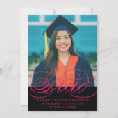 私たちのエレガントなスクリプト卒業式 | 卒業のお誘い 招待状 (正面)