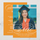 私たちのエレガントなスクリプト卒業式 | 卒業式招待状 招待状 (正面/裏面)