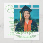 私たちのエレガントなスクリプト卒業式 | 卒業式招待状 招待状 (正面/裏面)