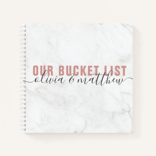私たちのエレガントバケットリストカップルの記念の大理石 ノートブック (正面)