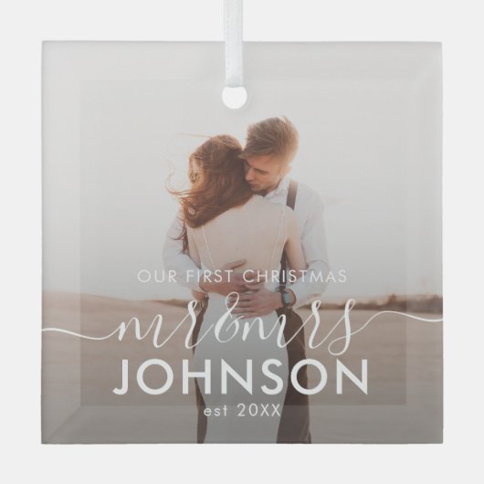 私たちのエレガント初めてのクリスマスの台本はMr. ガラスオーナメント (正面)