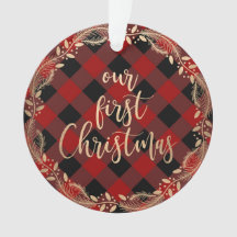 私たちのエレガント初めてのクリスマスをミスター&ミセス写真として金ゴールド