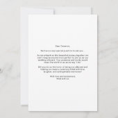 私たちのオフィシエントになってくれますか？ ミニマル フォト モダン 招待状 (裏面)