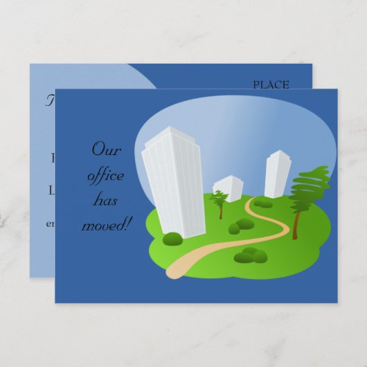 私たちのオフィスはカードを移動した 案内ポストカード (正面/裏面)