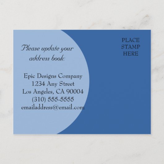 私たちのオフィスはカードを移動した 案内ポストカード (裏面)