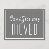 私たちのオフィスはグレーのミニマルなビジネスを動かした ポストカード (正面)