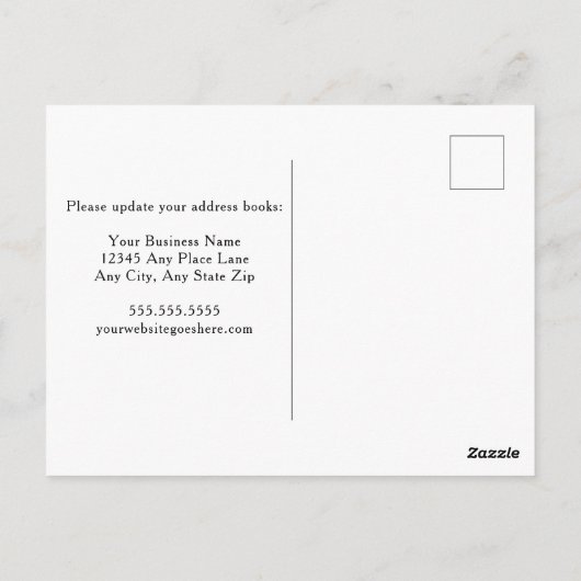 私たちのオフィスはビジネスシンプルの移モダン動を動かした ポストカード (裏面)