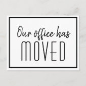 私たちのオフィスはビジネスシンプルの移モダン動を動かした ポストカード (正面)