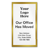 私たちのオフィスは白い動きの発表を動かした マグネット名刺 (正面縦)